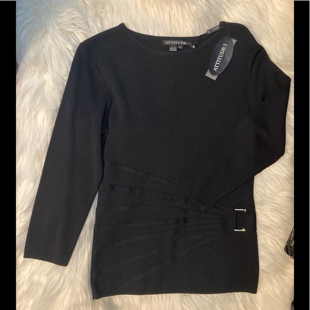 Black Sweater By Attitude Size Small